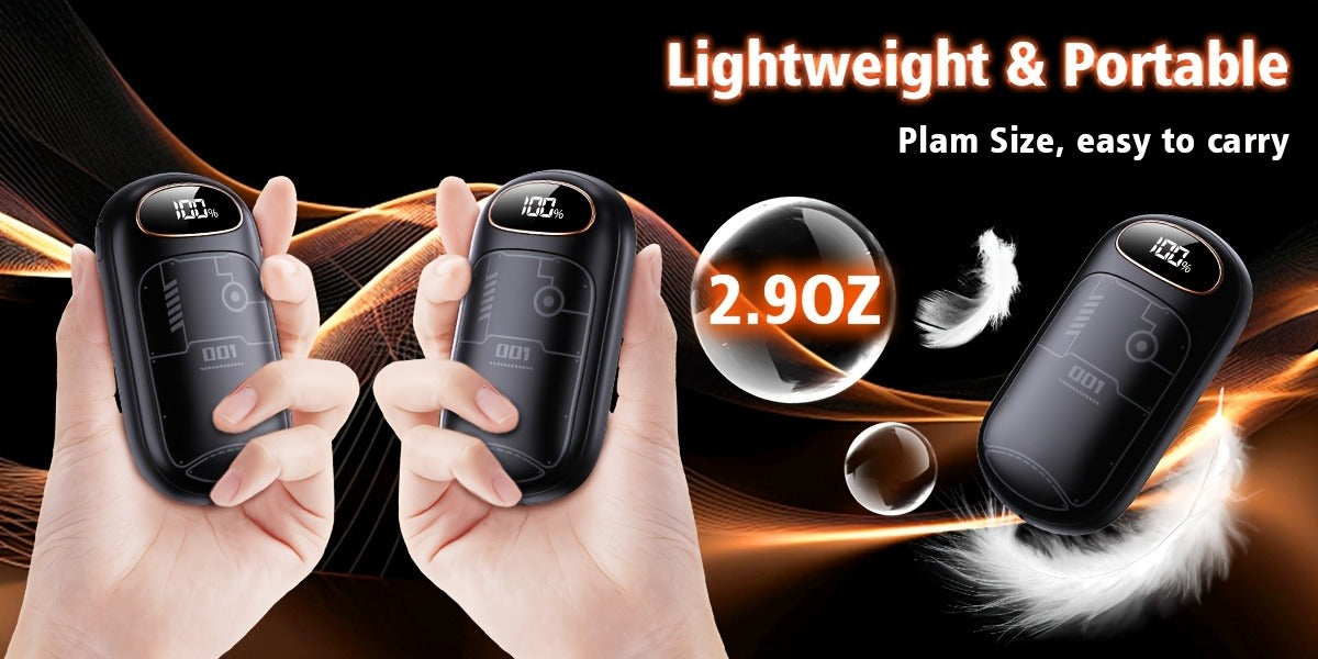 Rechargeable Hand Warmers 2-Pack – 2-in-1 Electric Hand Warmer & Power Bank with LED Display, Heats Up to 131°F, USB-C Fast Charge, Long-Lasting Heat for Golf, Hunting, Camping, Raynaud's, Men Women Kids