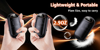 Rechargeable Hand Warmers 2-Pack – 2-in-1 Electric Hand Warmer & Power Bank with LED Display, Heats Up to 131°F, USB-C Fast Charge, Long-Lasting Heat for Golf, Hunting, Camping, Raynaud's, Men Women Kids