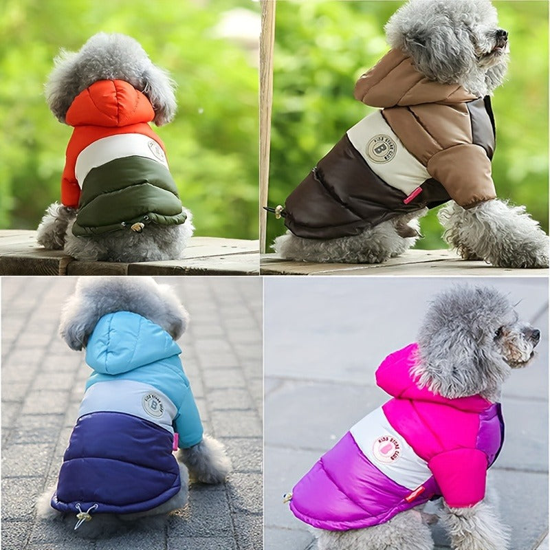 Dog Winter Coat Puffer Jacket Windproof Warm Padded Snow Vest for Small Breeds, Lightweight Outdoor Dog Clothes for Chihuahua Poodle Yorkshire Terrier, Sizes L XL XXL, Orange Blue Pink