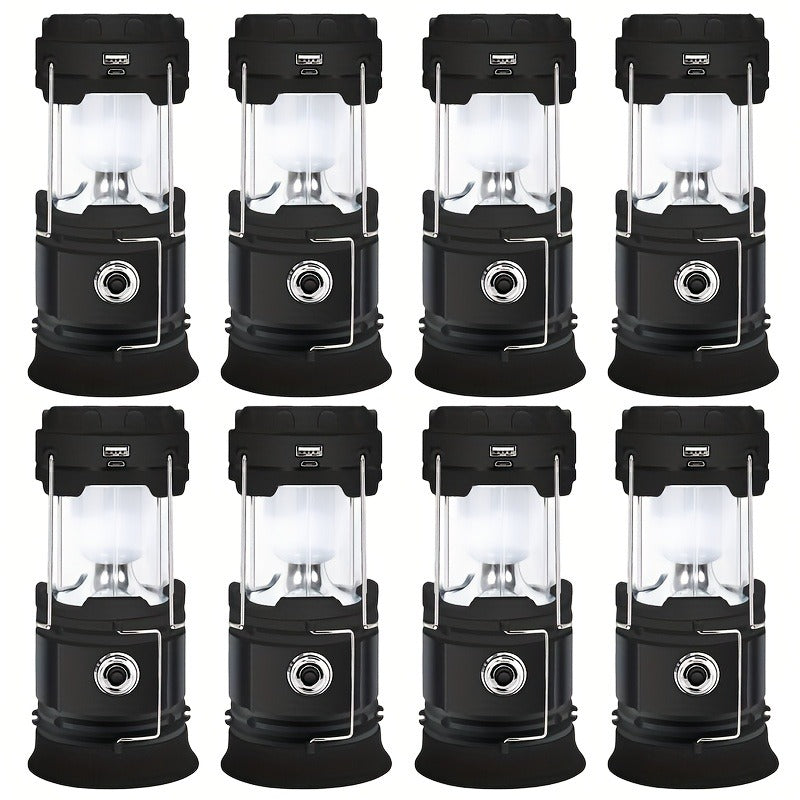 Collapsible Camping Lantern Rechargeable Bulk Set – Foldable USB LED Pendant Light for Camping, Power Outages & Emergency Survival, 4/8pcs Value Pack