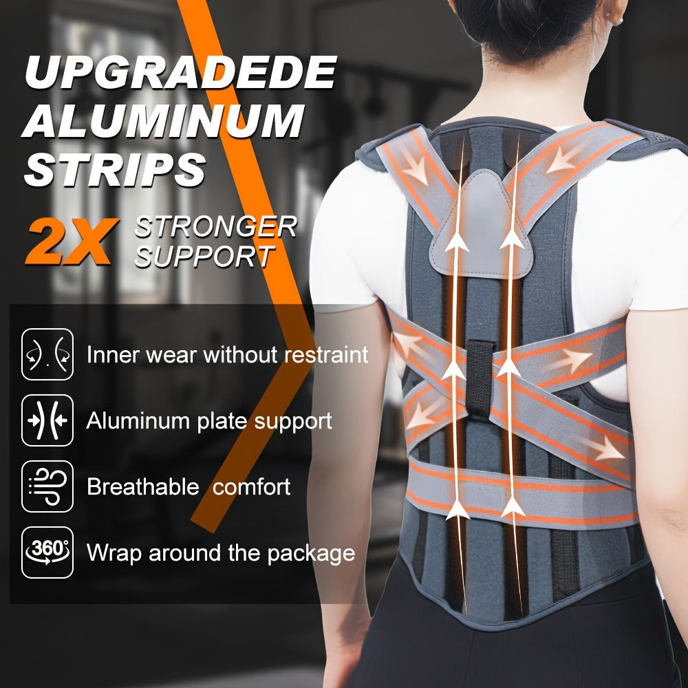 Posture Corrector for Women & Men – Breathable Adjustable Shoulder Back Brace Straightener, Full Back Support for Posture Improvement, Spine Alignment & Upper Back Pain Relief, Sizes S to XXL