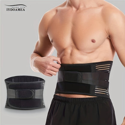 Lumbar Support Belt with 6 Stays & 16-Hole Mesh – Breathable Back Brace for Men Women, Anti-Skid Waist Support for Work, Sciatica & Lower Back Pain Relief