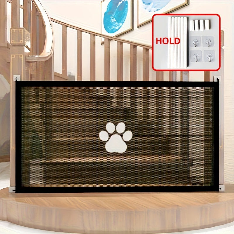 Pet Gate Folding Mesh Dog Safety Fence Isolation Net - Portable Collapsible Pet Barrier for Doorways Stairs Cars, Indoor Outdoor Dog Cat Protection Gate, Small Large Size Available