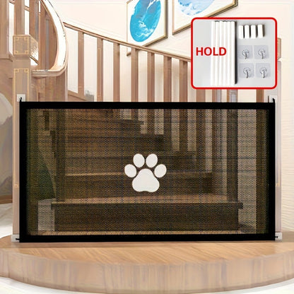 Pet Gate Folding Mesh Dog Safety Fence Isolation Net - Portable Collapsible Pet Barrier for Doorways Stairs Cars, Indoor Outdoor Dog Cat Protection Gate, Small Large Size Available