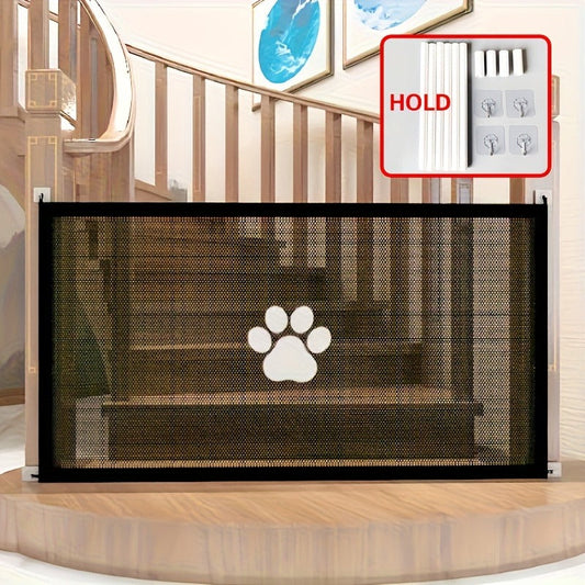 Pet Gate Folding Mesh Dog Safety Fence Isolation Net - Portable Collapsible Pet Barrier for Doorways Stairs Cars, Indoor Outdoor Dog Cat Protection Gate, Small Large Size Available