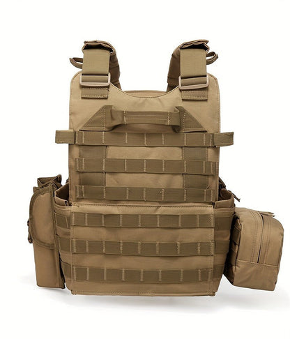 Tactical MOLLE Vest 6094 Adjustable Combat Chest Rig with Multi-Pocket System for Outdoor Hunting Training Airsoft CS Wargame Hiking Camping