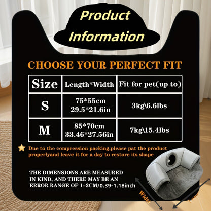 Cat Tunnel Bed 3-in-1 Play Mat & Warm Nest with Non-Slip Base, Durable Chew-Resistant Polyester Cat Bed for Indoor Cats, Soft Gray White Design, S & M Sizes for Cats Rabbits Hamsters