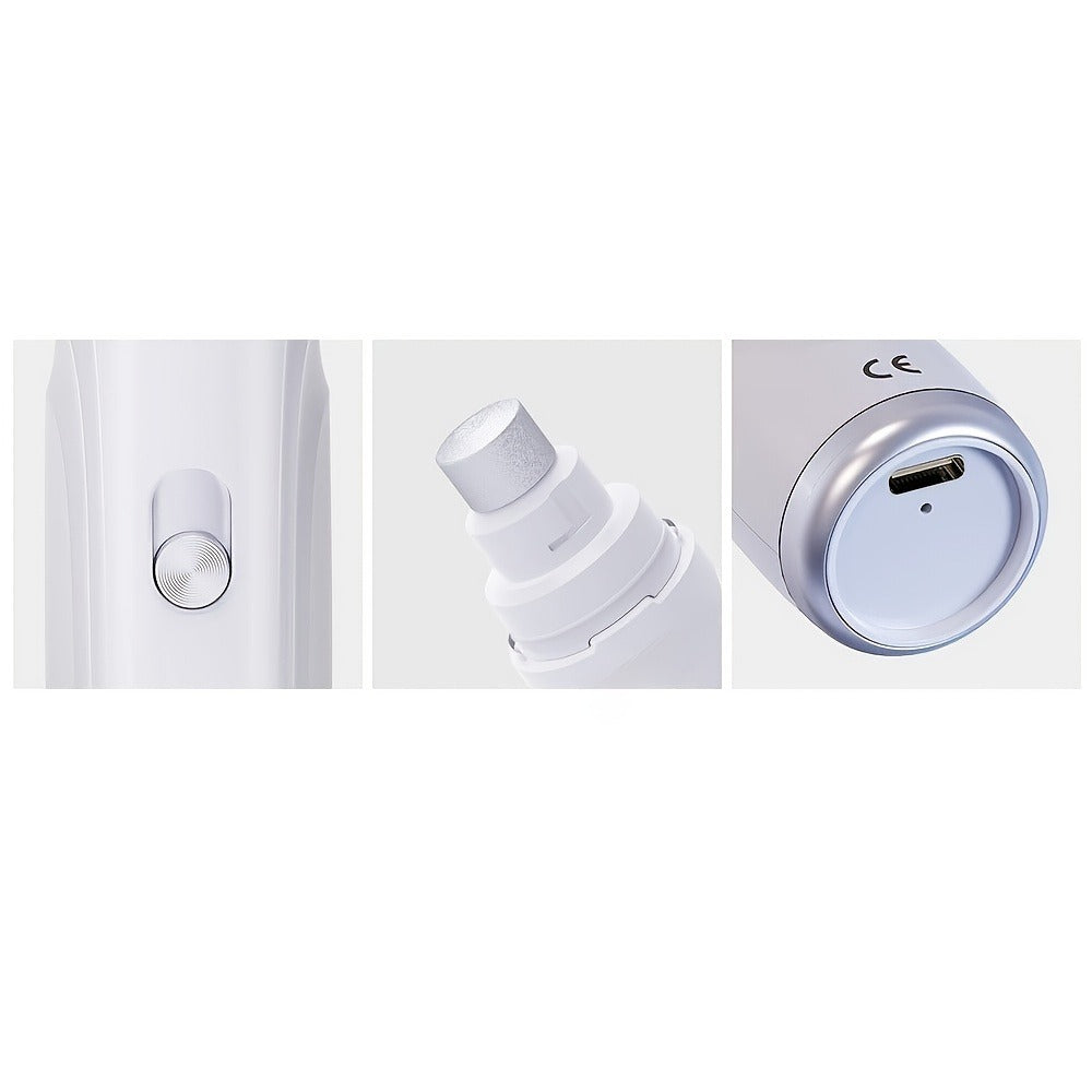 Electric Pet Nail Grinder 2-Speed 3-Port - Rechargeable Quiet Dog Cat Nail Trimmer with 3 Hour Battery Life, Painless Paw Nail Polisher for Small Medium Large Dogs All Breeds, White