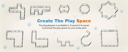 Metal Dog Playpen with Door DIY 8 or 16 Panel Foldable Pet Pen for Small Medium Large Dogs Puppies Easy Assemble Indoor Outdoor Use 24 32 40 Inch Height