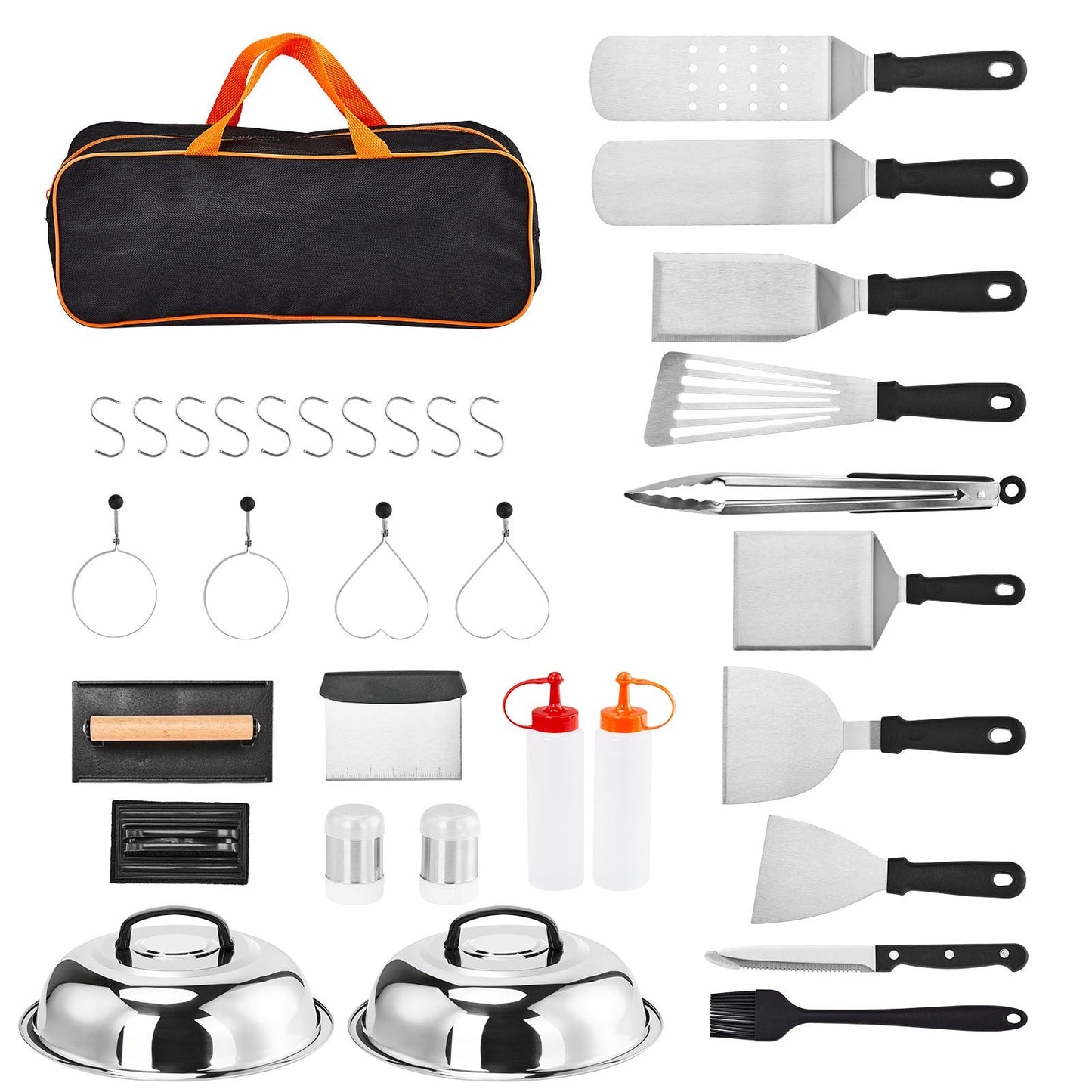 Backpacking Cookware Mess Kit 19/27pcs – Non-Stick Pot Pan Kettle with Stainless Steel Cutlery, Lightweight Camping Cook Set for Open Fire, Hiking & Outdoor Cooking