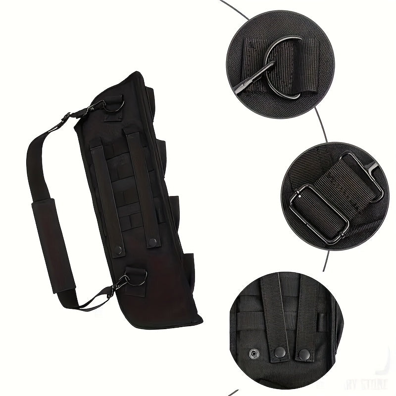 Tactical Shotgun Holster with MOLLE System – 19" 600D Oxford Cloth, Adjustable Strap & Shell Loops, Lightweight Hunting & Shooting Scabbard for Tactical Vests, Belts & Packs