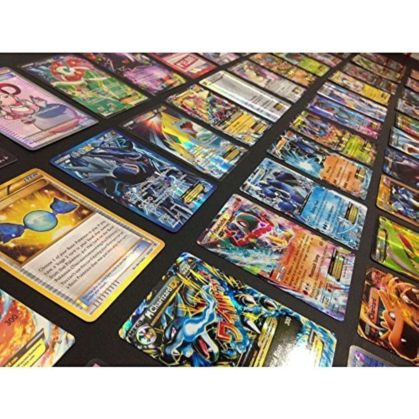 Pokemon 100 Card Lot – 1 Guaranteed Ultra Rare (Mega EX GX V VMAX), 100 Assorted English TCG Cards Near Mint, Authentic Collection Gift for Kids Teens Adults Pokemon Collectors