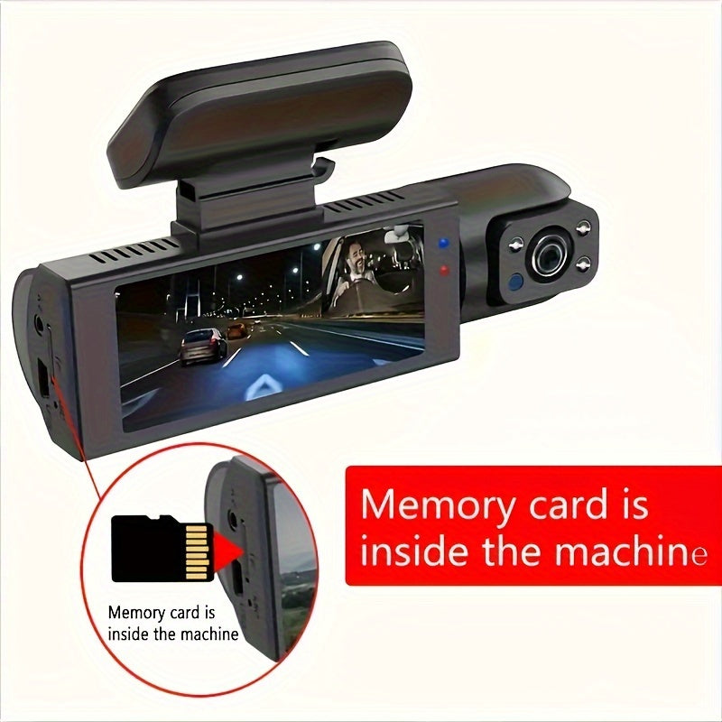 Pomeranian 1080P Dual Camera, Car Dashboard Camera, Front And Interior, Car Camera with Infrared Night Vision, Circular Recording, Wide-angle Car DVR Camera with 3.16-inch IPS Screen, Dual Lens Video Camera, Optional Cardless/64GB Memory Card