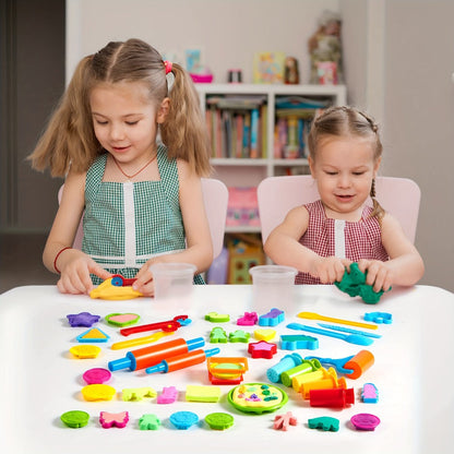 44-Piece Kids Clay Tools Set with Molds, Rolling Pins & Cutters – Non-Toxic Dough Accessories for Toddlers & Preschoolers, Easy-Grip Handles, Party Favor, Birthday Christmas Gift