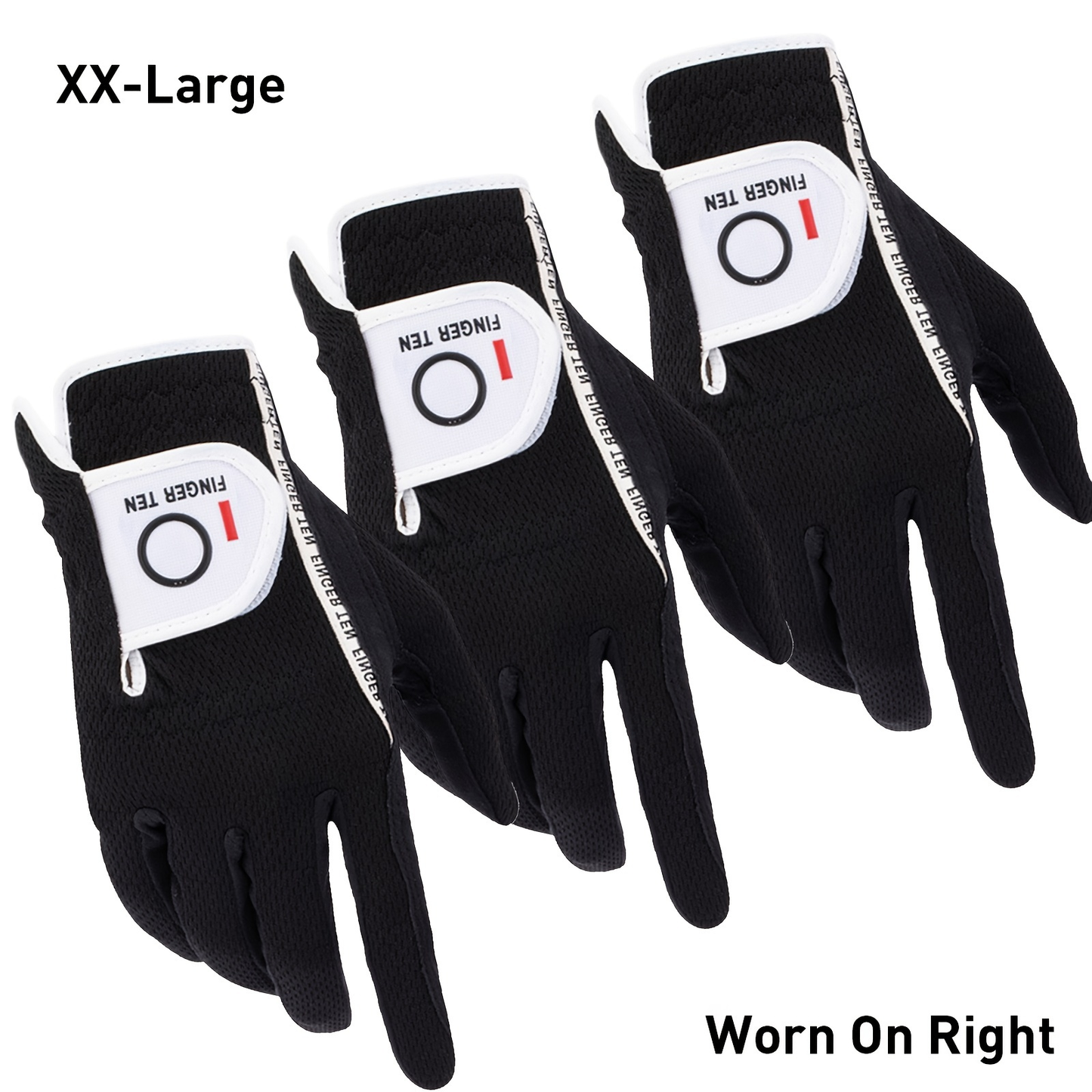 Wet Weather Golf Gloves Rain Grip 3-Pack for Men | Breathable Water-Resistant Golf Gloves for Left & Right Hand – Durable Comfortable Fit in Hot & Wet Conditions (Black, Gray, White | S–3XL)