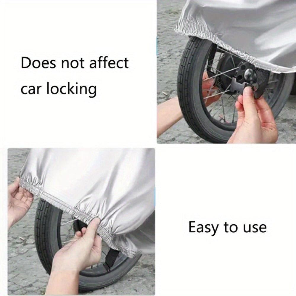 Waterproof Motorcycle Cover Outdoor Full Body Protection with Lock Hole Rain UV Dust Shield for Motorbike Scooter - Small & Large Sizes