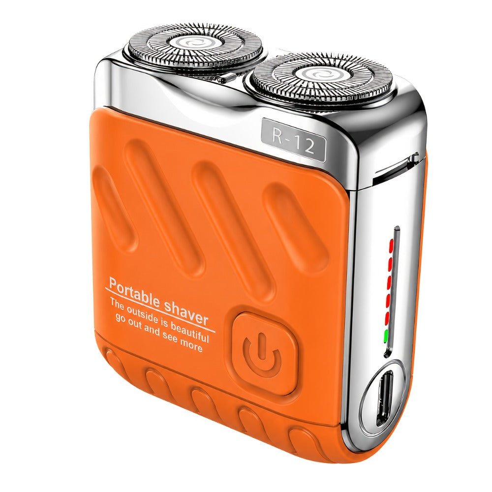 Electric Shaver for Men Magnetic Dual Blade Heads 2-Speed USB Rechargeable Mini Portable Razor Compact Travel Grooming Tool Multiple Colors Waterproof Version Available Orange Black Purple Blue White Grey