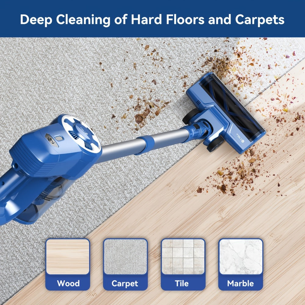 Cordless Vacuum Cleaner for Home – Corded & Cordless 2-in-1, 180° Foldable, LED Brush, High Suction, 40-Min Runtime, 38.58oz Dust Cup for Hardwood Floors, Seniors & Pregnant Women