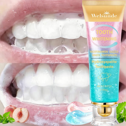Niacinamide Toothpaste for Whitening & Deep Cleaning - Gentle Natural Care, Mint Peach Flavor, Freshens Breath, Travel-Friendly 3.52oz, Premium Daily Oral Care Toothpaste with Niacinamide