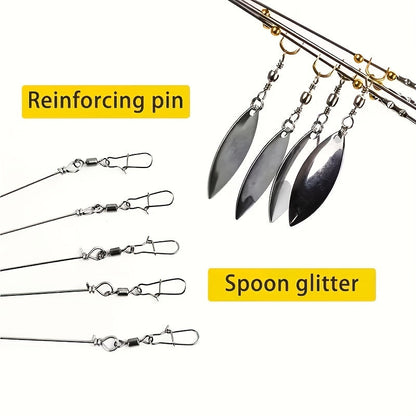 Alabama Umbrella Rig Fishing Lure Set 7 Pack - 5-Arm Multi-Head Bass Lure with Ultralight Tripod Frame, Beginner Friendly Swimbait Rig for Bass Walleye Striper, Mixed Color Freshwater Fishing Tackle