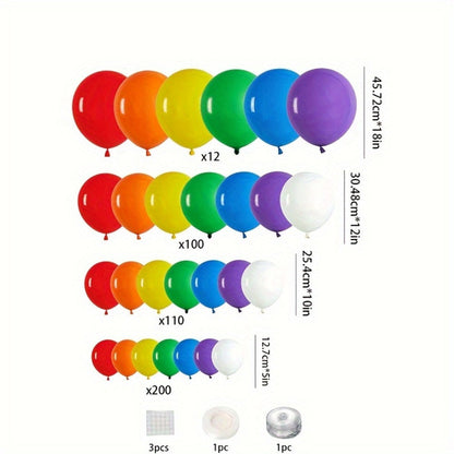 Balloon Arch Kit 422 Pcs Rainbow Matte Latex Balloons in 4 Sizes 5" 10" 12" 18" – DIY Balloon Garland for Birthday Baby Shower Wedding Bridal Shower Graduation & Holiday Party Decorations