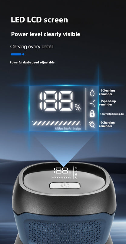 6D Floating Head Bald Head Shaver Self-Cut Electric Hair Clipper — 10W High Power 1400mAh USB-C Charging LED Display Two-Speed Travel Lock Men's Head Grooming Tool