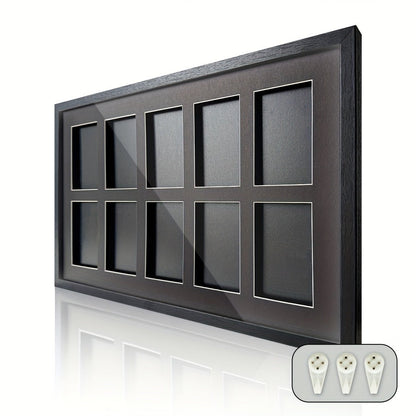 Trading Card Display Case Wall Mounted Wood Frame – Pokemon TCG Sports Cards 35–360pt Compatible, 1/2/4/6/10 Grid Options, Card Collector Gift for Teen & Adult Ages 14+