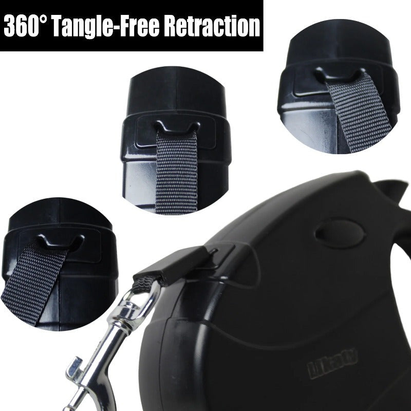 Retractable Dog Leash 16ft for Small & Medium Dogs – Non-Slip Grip, 360° Swivel Hook, One-Hand Lock, Up to 30 lbs