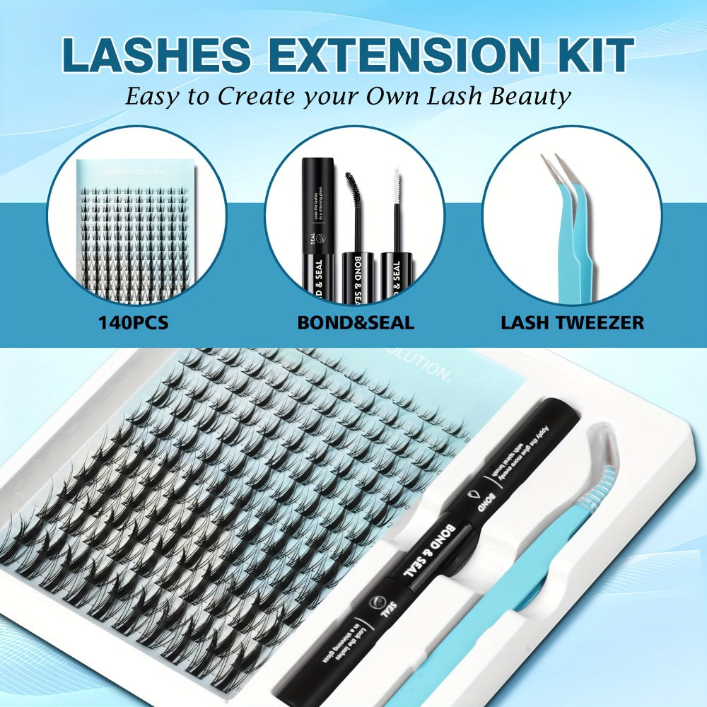 Anime Spike Lash Clusters Kit 8mm-18mm C Curl Individual Spiky Lash Extensions with Adhesive Glue – Manga Fairy Wet-Look DIY Volume Lashes for Cosplay, Editorial & Bold Eye Looks