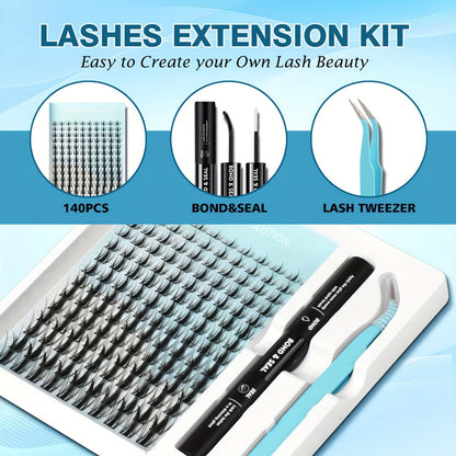 Anime Spike Lash Clusters Kit 8mm-18mm C Curl Individual Spiky Lash Extensions with Adhesive Glue – Manga Fairy Wet-Look DIY Volume Lashes for Cosplay, Editorial & Bold Eye Looks