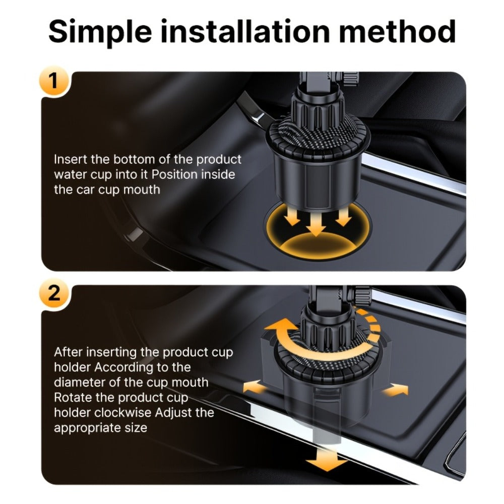 Car Phone Holder Cup Mount - Adjustable 4-13 Inch Device Stand, Universal Vehicle Cup Holder Phone Mount, Stable Grip for Safe Driving, TP08 Water Cup Style Bracket