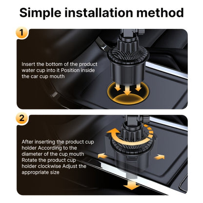 Car Phone Holder Cup Mount - Adjustable 4-13 Inch Device Stand, Universal Vehicle Cup Holder Phone Mount, Stable Grip for Safe Driving, TP08 Water Cup Style Bracket