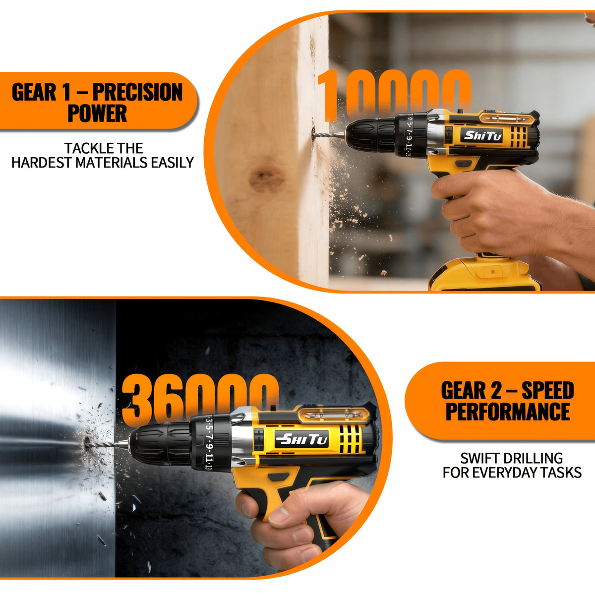 2026 21V Cordless Drill Kit with Tool Box, Fast-Charging Rechargeable Electric Drill Set with 2.0Ah Batteries, Portable Drill Driver Kit with Hand Tools & Bits for Home Maintenance, Great Tool Gifts for Dad And Men, Optional Accessories.