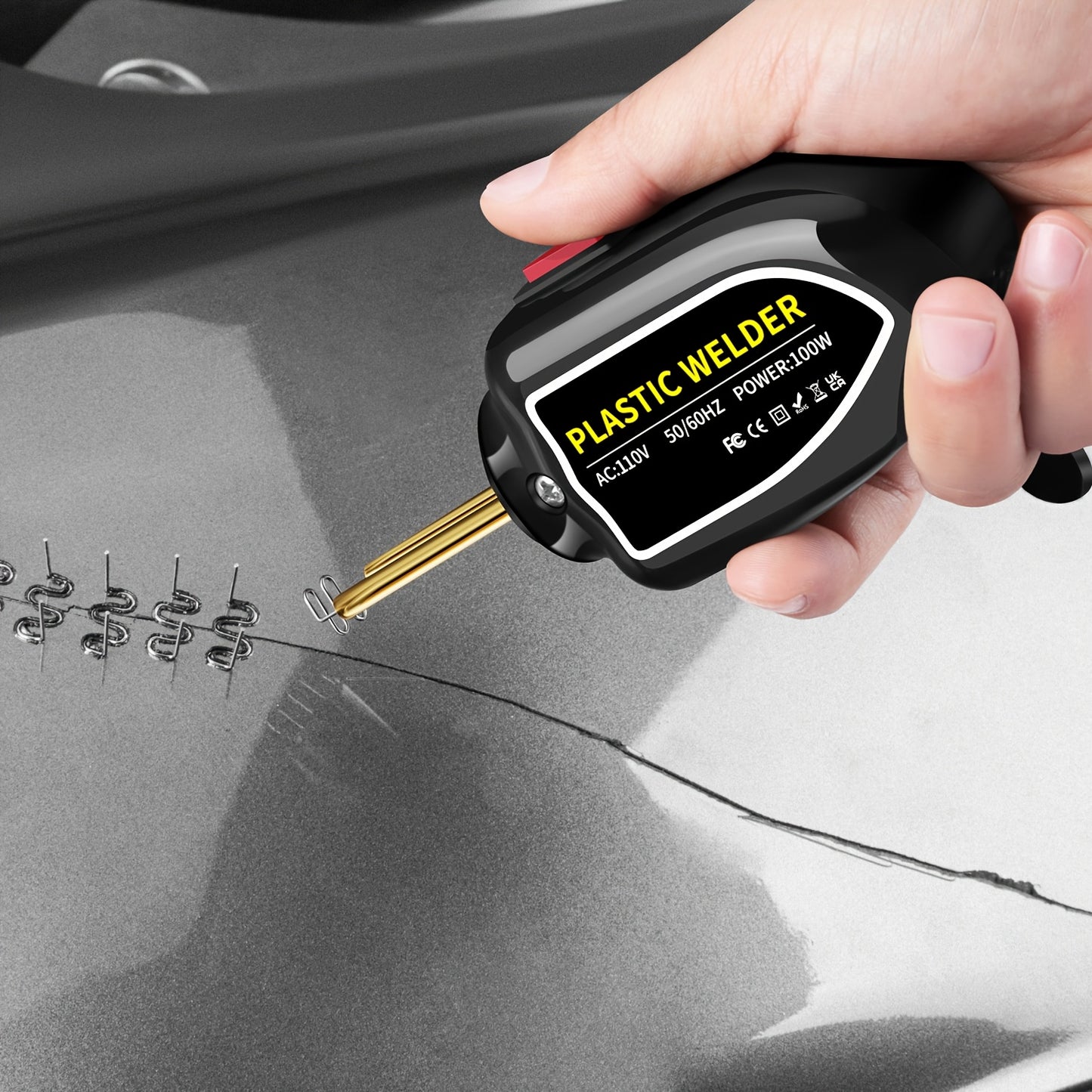 100W Plastic Welding Repair Kit ( 250pcs Staples for Free)