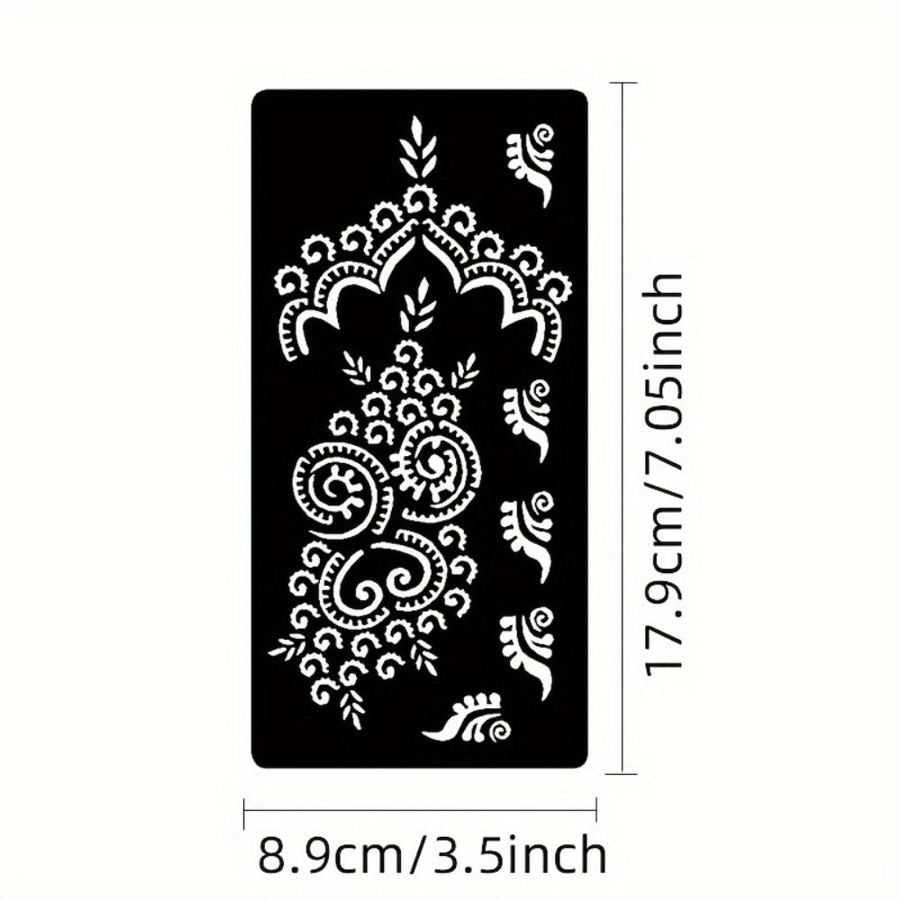 Reusable Tattoo Stencil Templates 9 Sheets Large Flower Designs Airbrush Glitter Body Art Kit for Arms Hands Navel Legs DIY Party Festival Fake Temporary Tattoo Supplies