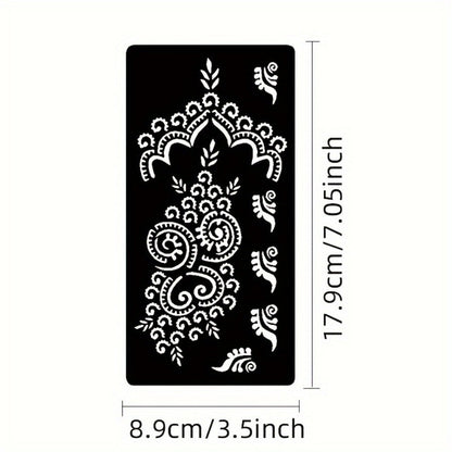 Reusable Tattoo Stencil Templates 9 Sheets Large Flower Designs Airbrush Glitter Body Art Kit for Arms Hands Navel Legs DIY Party Festival Fake Temporary Tattoo Supplies