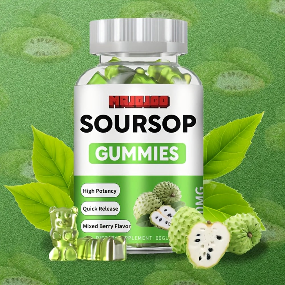 Soursop Graviola Gummies 2000mg – 60 Count Antioxidant Supplement for Men & Women, Supports Digestion & Immune Health, Natural Graviola Extract Chewable Wellness Gummies