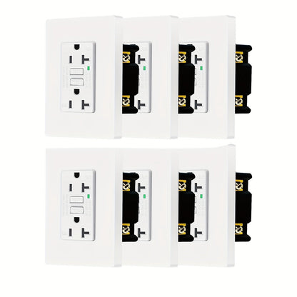 GFCI Outlet 20 Amp Tamper Resistant WR Weather Resistant with Wall Plate ETL Listed LED Indicator Test Reset Button Ground Fault Circuit Interrupter for Bathroom Kitchen Garage 2 4 6 10 20 Pack Black White
