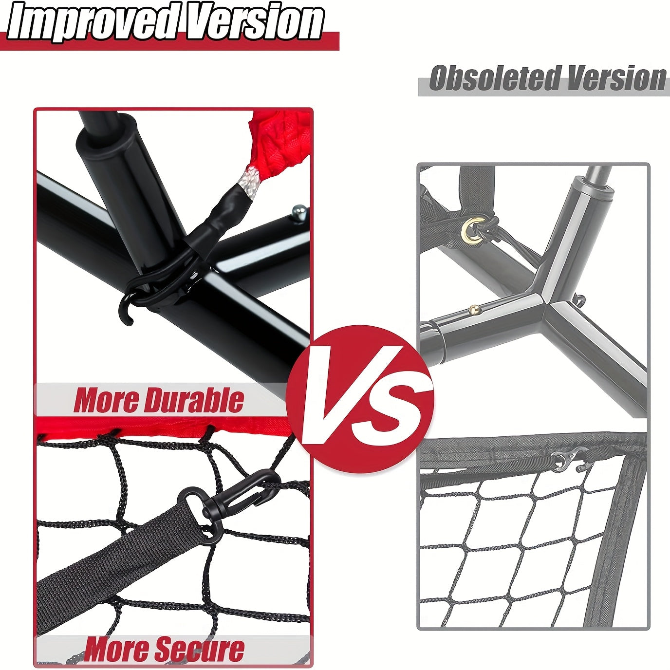 Baseball Practice Net 7x7ft – Complete Hitting & Pitching Training Set with 12 Baseballs, Bow Frame, Batting Tee, and Tote Bag, Portable Backyard Softball Throwing Net for Kids & Adults