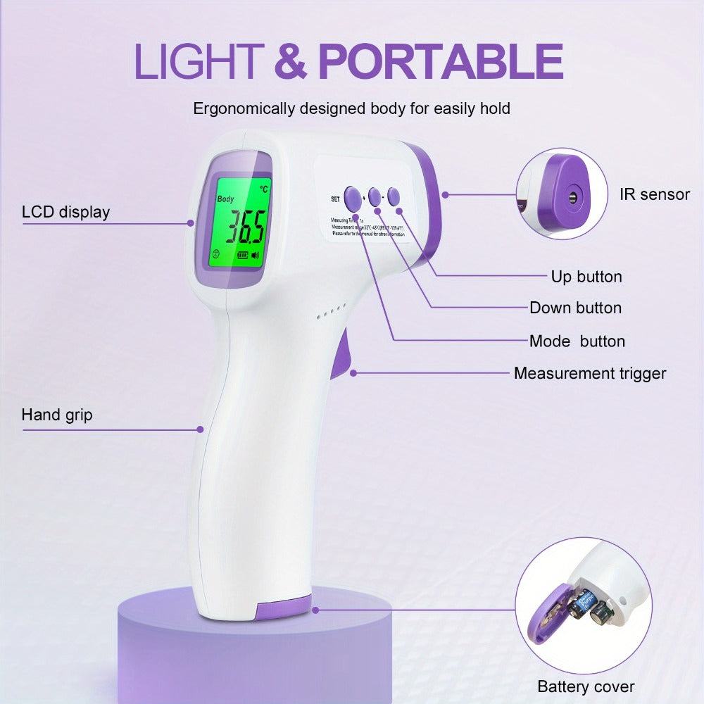Non-Contact Forehead Thermometer Digital Infrared – 1-Second Instant Reading, Fever Alarm, 3-in-1 Forehead & Object Mode, FSA HSA Eligible, Silent & Memory Mode, 3 Backlights
