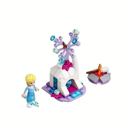 Elsa & Bruni Forest Camp Building Block Set 30559 – Frozen Princess Mini Brick Kit, Enchanted Nature Scene Collectible Display, Fun Birthday Party Favor Gift for Girls & Frozen Fans Ages 5+