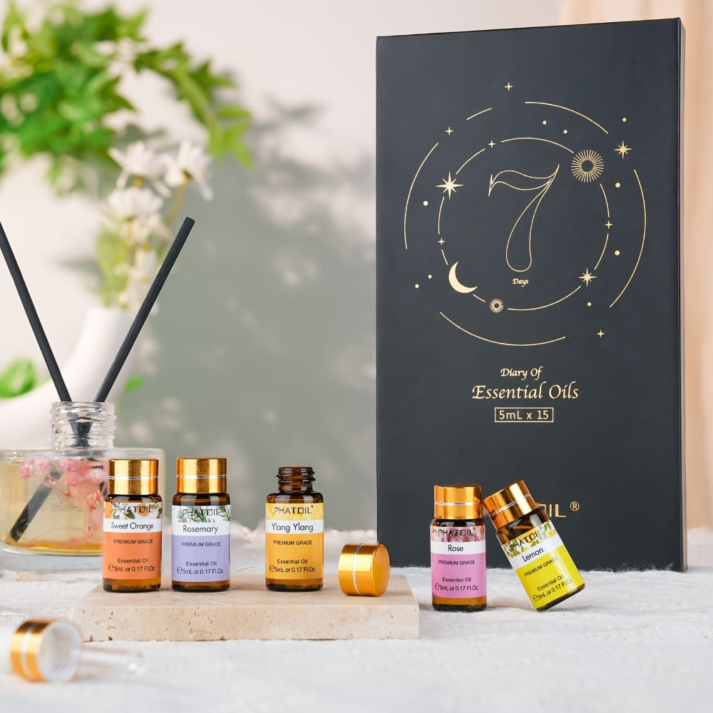 Essential Oil Kit 15pcs – 5ml Aromatherapy Gift Set for Diffuser, Humidifier & Candle Making | Mother's Day, Christmas, Valentine's Day Gift