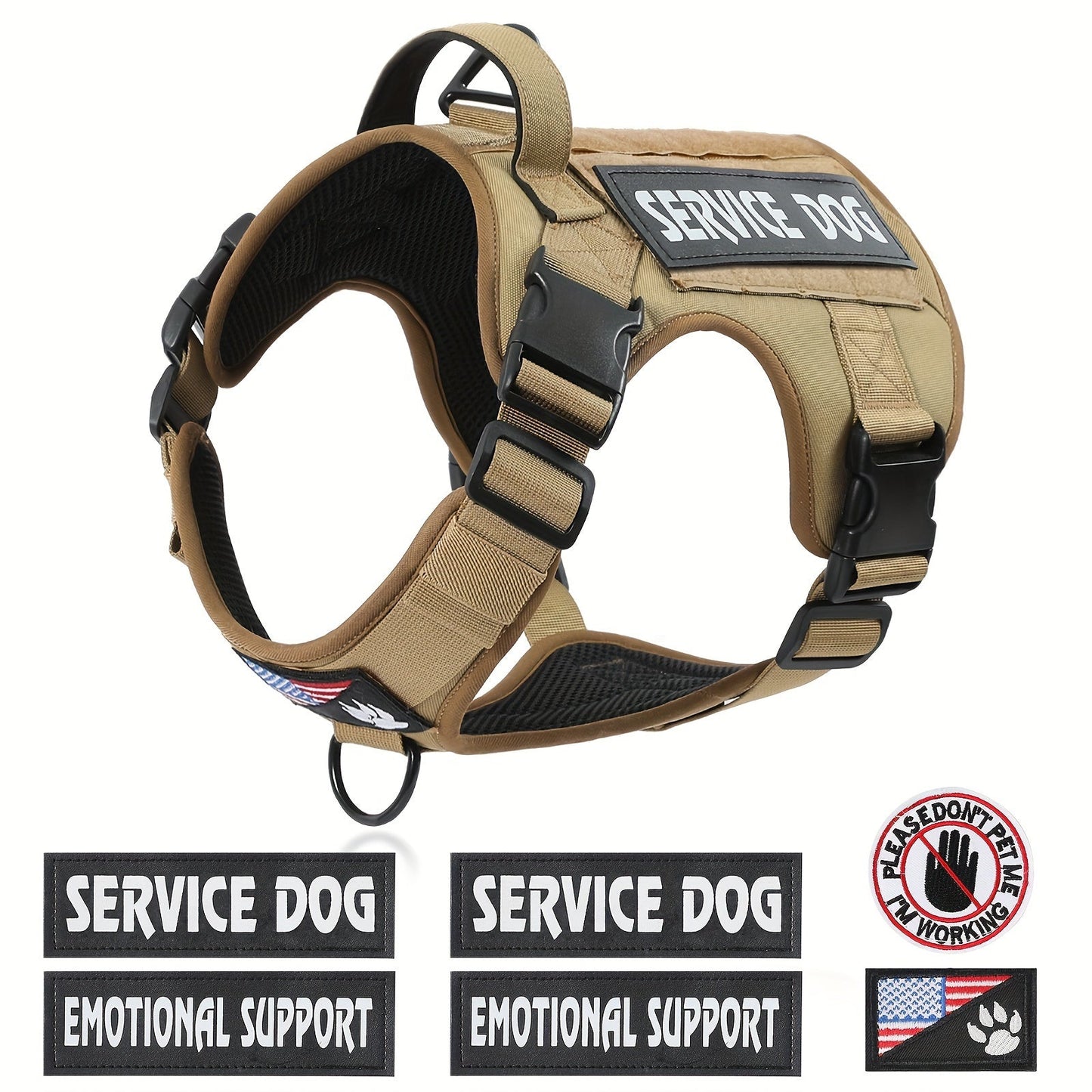 Dog Tactical Harness No-Pull Chest Vest with Handle – Adjustable Military Style Pet Harness for Small Medium Large Dogs