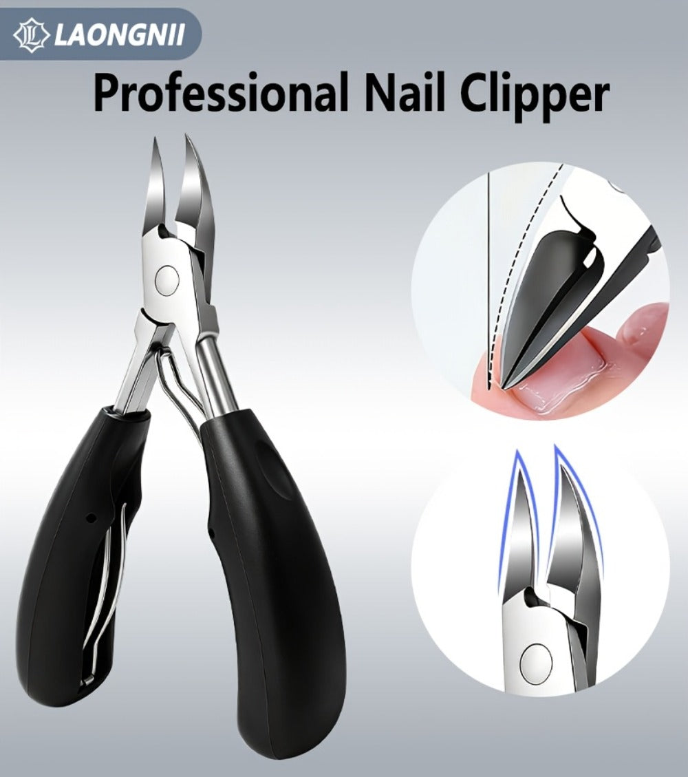 Ingrown Toenail Clipper Kit 7 Piece Professional Pedicure Set with Curved Blade Angled Head Nail File Cuticle Nipper Dead Skin Remover for Thick Toenails Men Women Elderly
