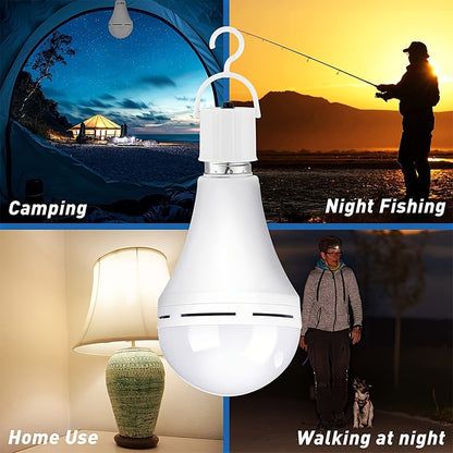 Rechargeable Emergency LED Light Bulb 12W 1100 Lumens 96W Equivalent with 800mAh Battery Backup – 6500K E26 E27 Base Non-Dimmable Auto-On Power Outage Bulb for Home Office Camping, 8-Pack