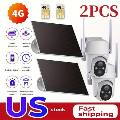4G Cellular Game Camera Solar Powered - 2K Live View, 0.02s Motion Trigger, Night Vision, No WiFi Needed for Hunting & Wildlife