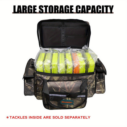 Fishing Tackle Bag Camo Durable Nylon Shoulder Carry Zipper Fishing Gear Storage Bag for Hiking Travel Outdoor Fishing Camouflage Multiple Colors
