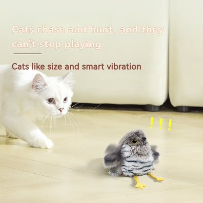 Flapping Bird Cat Toy with Realistic Chirping Sound - USB Rechargeable Interactive Plush Toy for Indoor Cats & Kittens, Smart Teaser for Exercise Enrichment & Boredom Relief