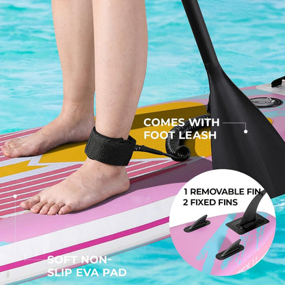 Stand Up Paddle Board 10ft 350lbs Inflatable SUP 3 Fins EVA Non-Slip Deck 12-15PSI Alloy Paddle Hand Pump Repair Kit Carrying Bag for Beginners All Skill Levels