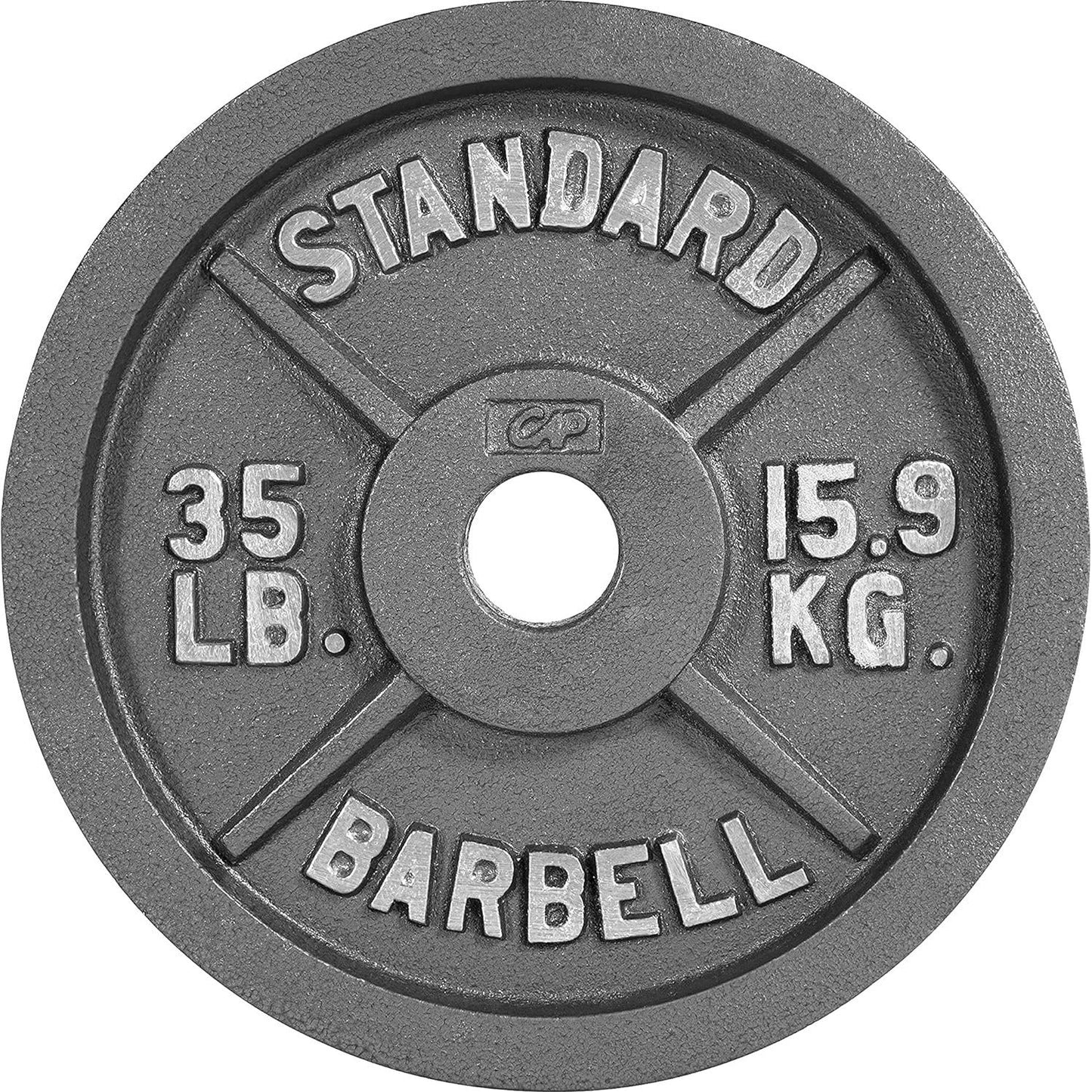 Cast Iron Weight Plates 2-Inch Standard Barbell Plates Solid Iron Gym Weights for Strength Training Weightlifting Bodybuilding Powerlifting Home Gym Multiple Sizes 2.5LB to 100LB